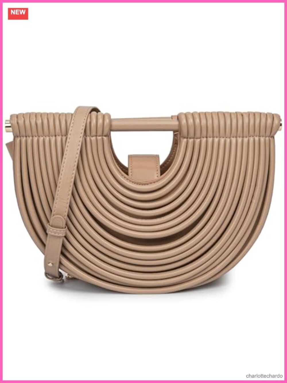 Woven Evening Clutch Purse Half Round Satchel Shoulder Crossbody Bag Faux